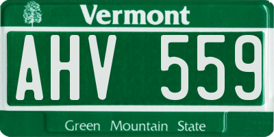VT license plate AHV559