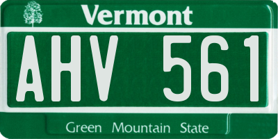 VT license plate AHV561