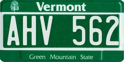 VT license plate AHV562