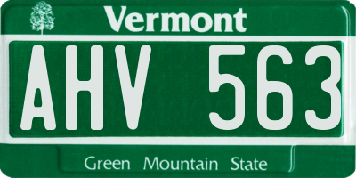 VT license plate AHV563