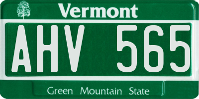 VT license plate AHV565