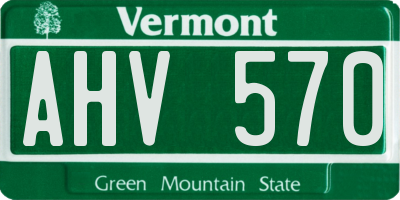 VT license plate AHV570