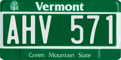 VT license plate AHV571