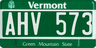 VT license plate AHV573