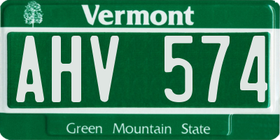 VT license plate AHV574