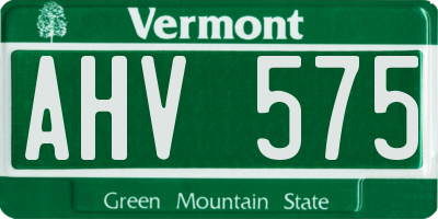 VT license plate AHV575