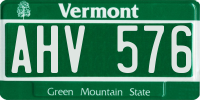 VT license plate AHV576