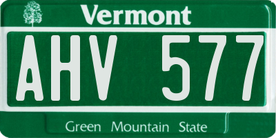 VT license plate AHV577
