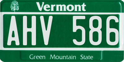 VT license plate AHV586