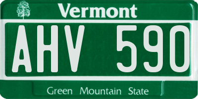 VT license plate AHV590