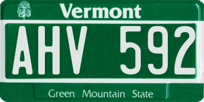 VT license plate AHV592