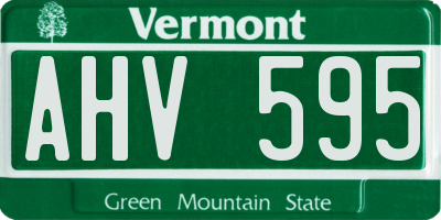 VT license plate AHV595