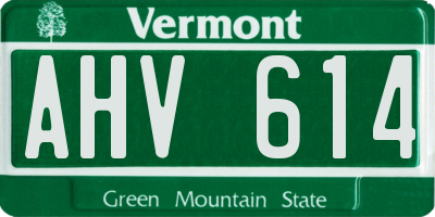 VT license plate AHV614