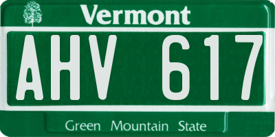 VT license plate AHV617