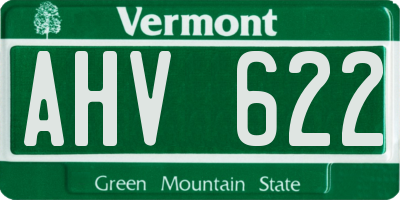 VT license plate AHV622