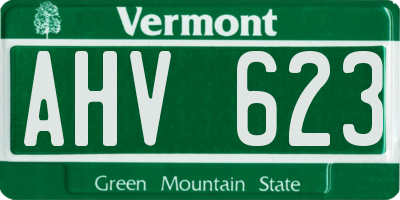 VT license plate AHV623