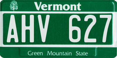 VT license plate AHV627