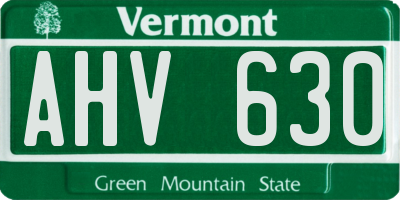 VT license plate AHV630