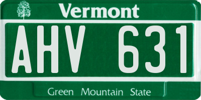 VT license plate AHV631