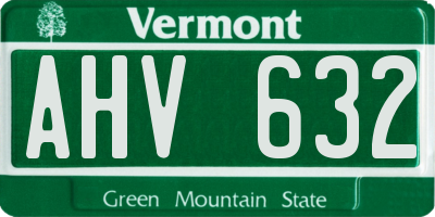 VT license plate AHV632