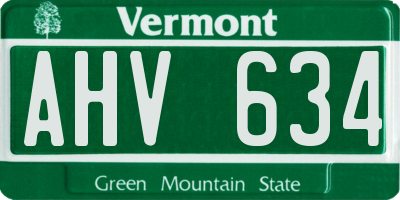 VT license plate AHV634