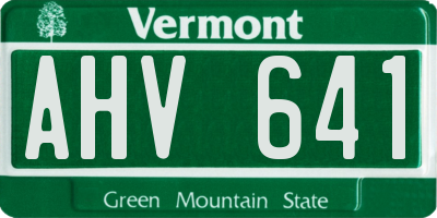 VT license plate AHV641