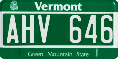 VT license plate AHV646