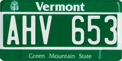VT license plate AHV653