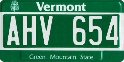 VT license plate AHV654