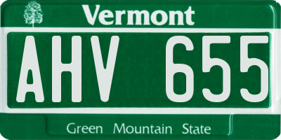VT license plate AHV655