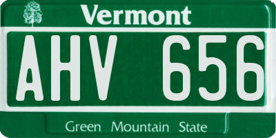 VT license plate AHV656