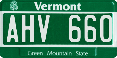 VT license plate AHV660
