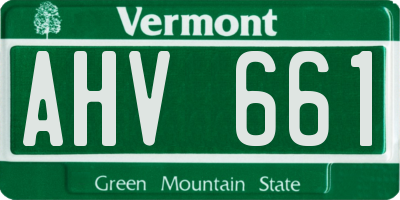 VT license plate AHV661