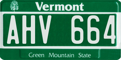 VT license plate AHV664