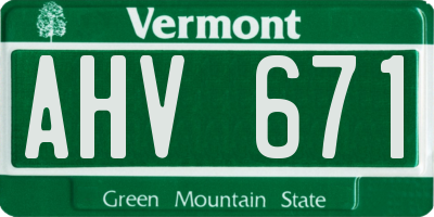 VT license plate AHV671