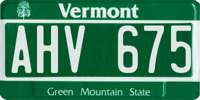 VT license plate AHV675