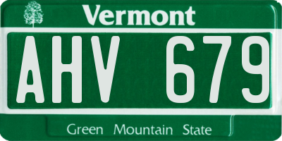 VT license plate AHV679