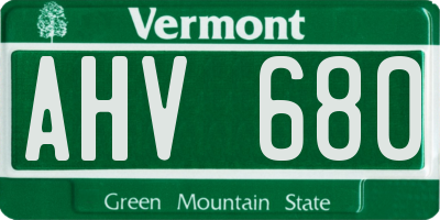 VT license plate AHV680