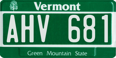 VT license plate AHV681