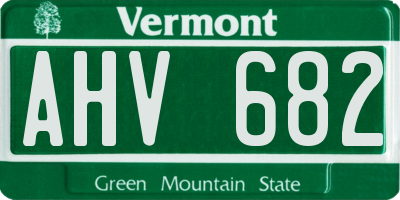 VT license plate AHV682