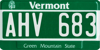 VT license plate AHV683