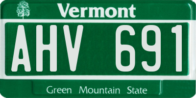 VT license plate AHV691