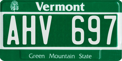 VT license plate AHV697