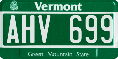 VT license plate AHV699