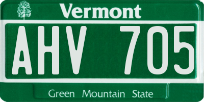 VT license plate AHV705