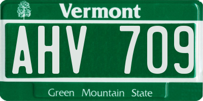 VT license plate AHV709
