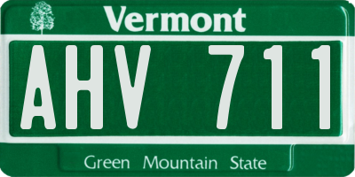 VT license plate AHV711