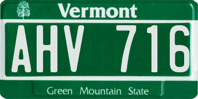 VT license plate AHV716