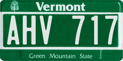 VT license plate AHV717
