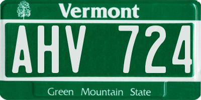 VT license plate AHV724